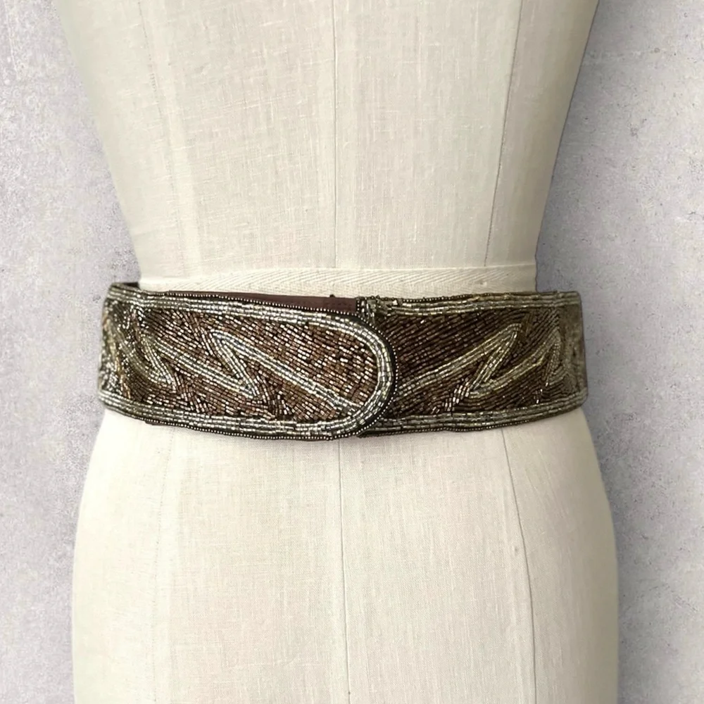 Women’s Beaded Belt Bronze
